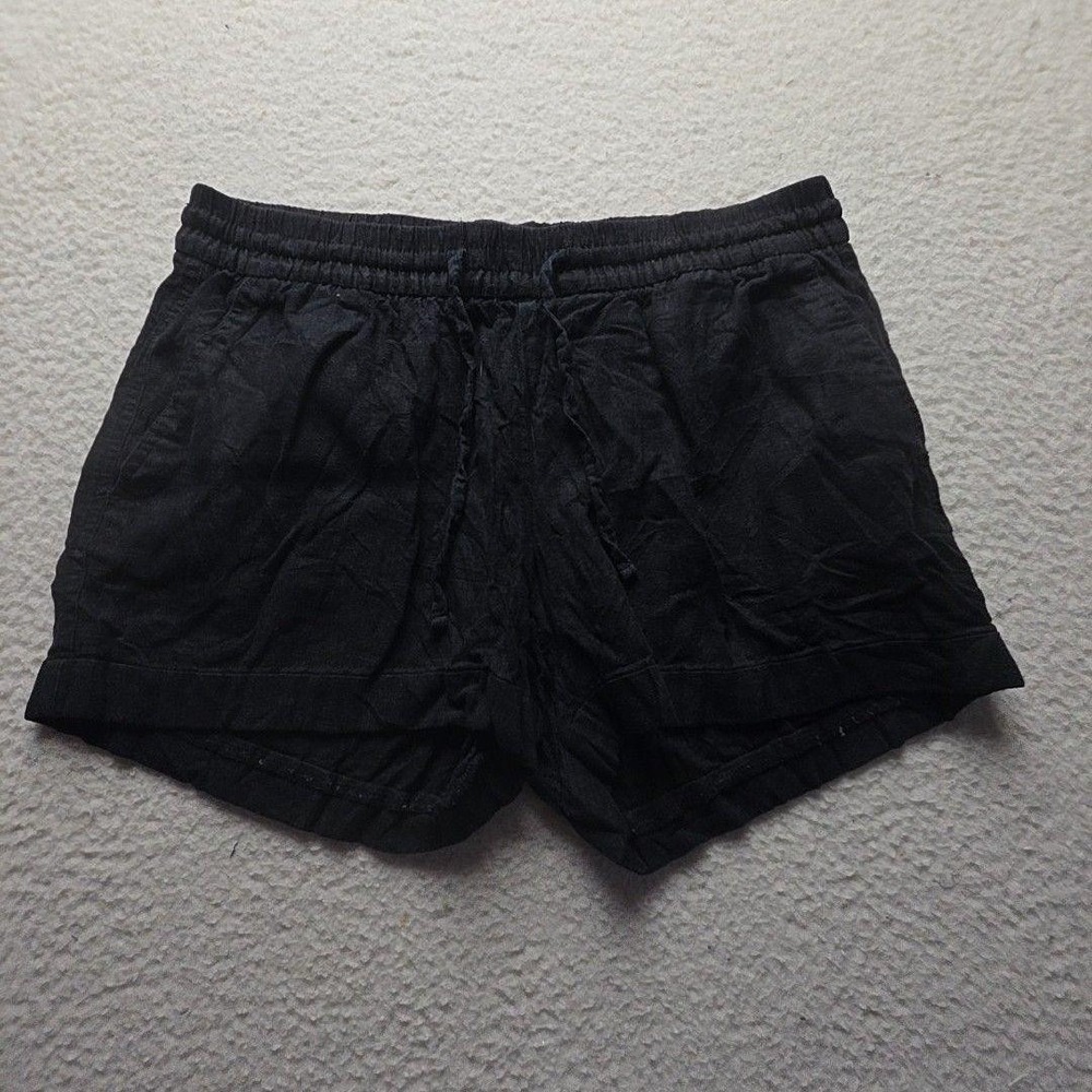 Old Navy Shorts Womens M Black Chino Elastic Waist Drawstring Casual Summer
